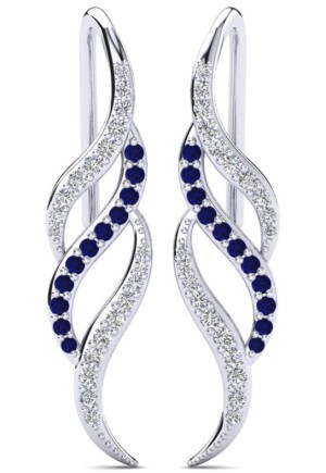 Sapphire Platinum Earrings